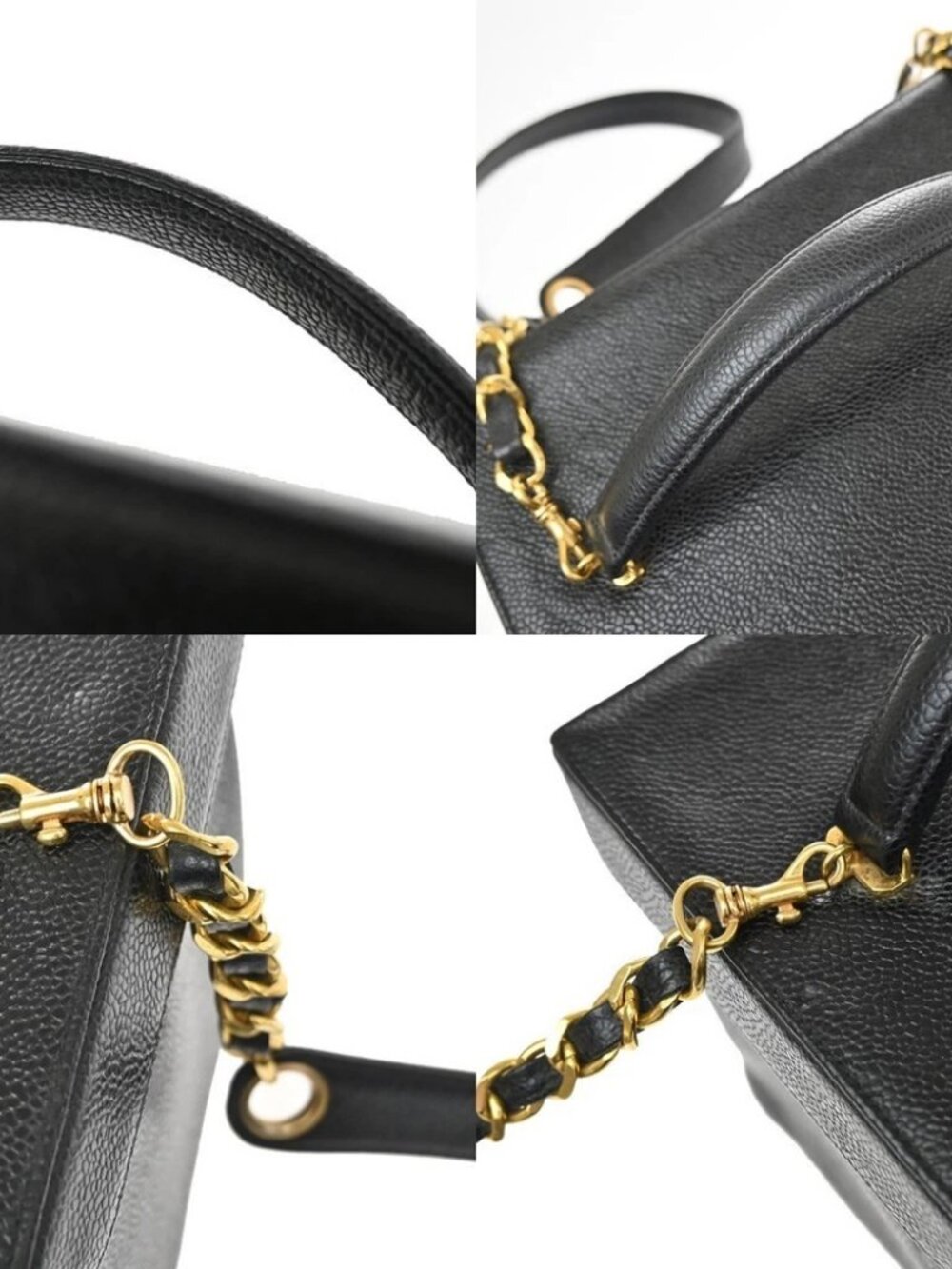 CHANEL CC Logo 2Way Vanity Bag Box Grained Calfskin Leather BK Vintage - Picture 9 of 16